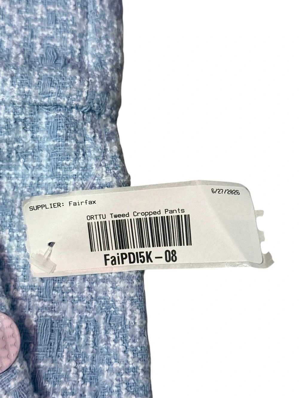 ORTTU Light Blue Tweed Cropped Pants Men’s Sz M